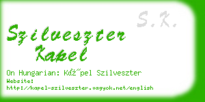 szilveszter kapel business card